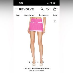 Lovers and Friends NWT Zata Knit Skirt in Pink & White, Size XS